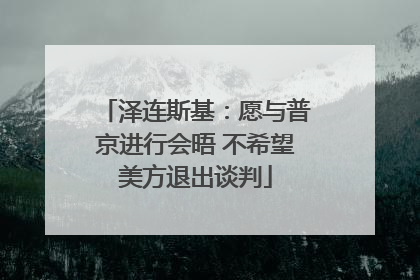 泽连斯基：愿与普京进行会晤 不希望美方退出谈判