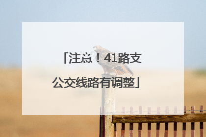 注意！41路支公交线路有调整