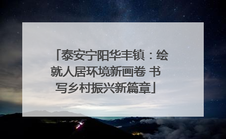 泰安宁阳华丰镇：绘就人居环境新画卷 书写乡村振兴新篇章
