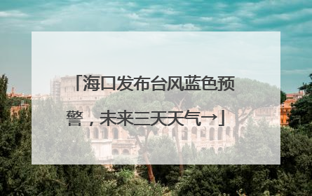 海口发布台风蓝色预警，未来三天天气→