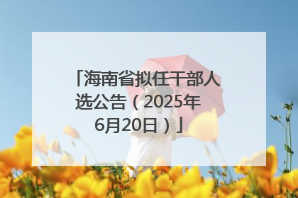 海南省拟任干部人选公告（2025年6月20日）