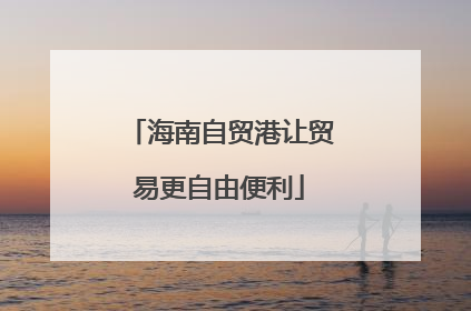 海南自贸港让贸易更自由便利