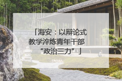 海安：以辩论式教学淬炼青年干部“政治三力”