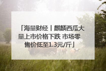 海量财经丨麒麟西瓜大量上市价格下跌 市场零售价低至1.3元/斤