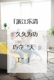 浙江乐清：久久为功 巧夺“天工”
