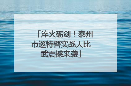 淬火砺剑！泰州市巡特警实战大比武震撼来袭