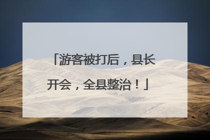 游客被打后，县长开会，全县整治！