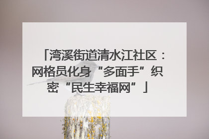 湾溪街道清水江社区：网格员化身“多面手”织密“民生幸福网”