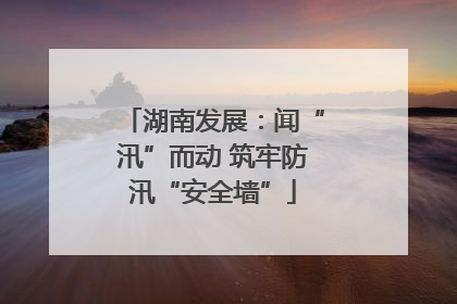湖南发展：闻“汛”而动 筑牢防汛“安全墙”