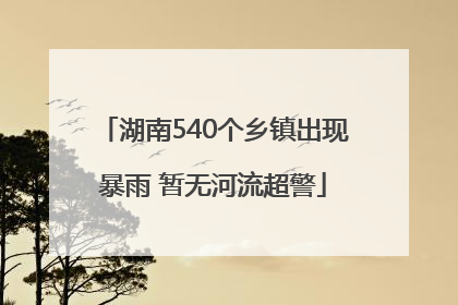 湖南540个乡镇出现暴雨 暂无河流超警