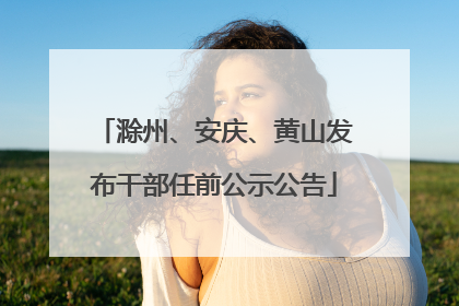 滁州、安庆、黄山发布干部任前公示公告