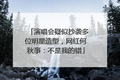 演唱会疑似抄袭多位明星造型，网红何秋亊：不是我的错