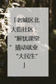 老城区北大街社区：“解忧课堂”撬动就业“大民生”