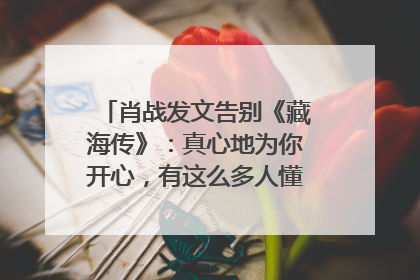肖战发文告别《藏海传》：真心地为你开心，有这么多人懂你，导演回应“是否有第二季”