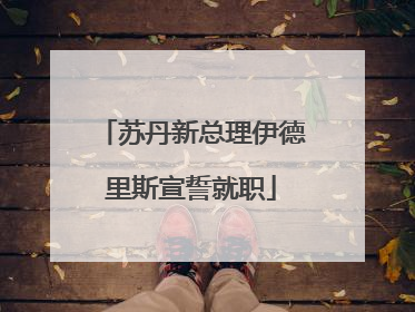 苏丹新总理伊德里斯宣誓就职