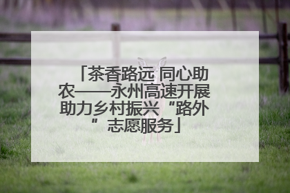茶香路远 同心助农——永州高速开展助力乡村振兴“路外”志愿服务