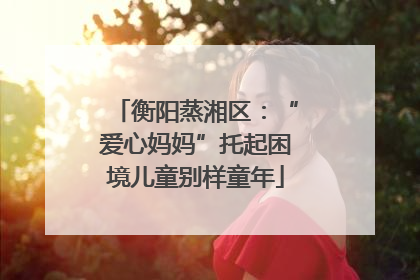 衡阳蒸湘区：“爱心妈妈”托起困境儿童别样童年