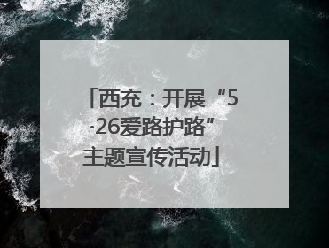 西充：开展“5·26爱路护路”主题宣传活动