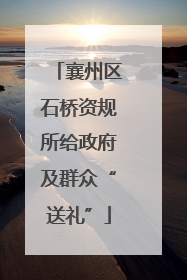 襄州区石桥资规所给政府及群众“送礼”
