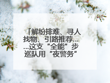 解纷排难、寻人找物、引路推荐……这支“全能”步巡队用“夜警务”守护“烟火气”