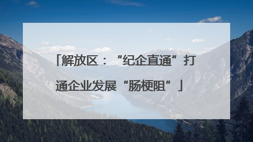 解放区：“纪企直通”打通企业发展“肠梗阻”