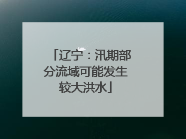 辽宁：汛期部分流域可能发生较大洪水
