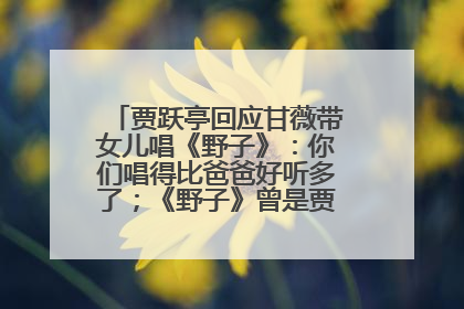 贾跃亭回应甘薇带女儿唱《野子》：你们唱得比爸爸好听多了；《野子》曾是贾跃亭“代表作”