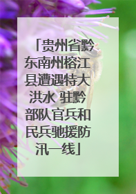 贵州省黔东南州榕江县遭遇特大洪水 驻黔部队官兵和民兵驰援防汛一线