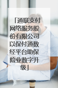通联支付网络服务股份有限公司以保付通数经平台助保险业数字升级