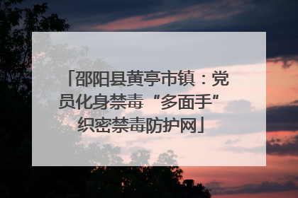 邵阳县黄亭市镇：党员化身禁毒“多面手” 织密禁毒防护网