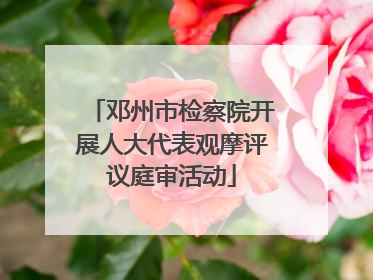邓州市检察院开展人大代表观摩评议庭审活动