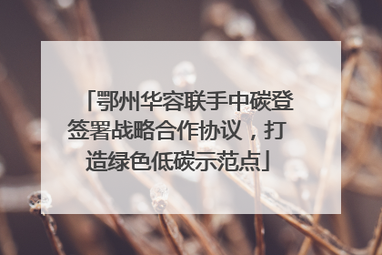 鄂州华容联手中碳登签署战略合作协议，打造绿色低碳示范点