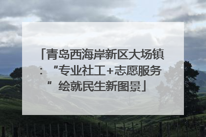 青岛西海岸新区大场镇：“专业社工+志愿服务”绘就民生新图景
