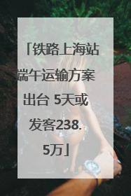铁路上海站端午运输方案出台 5天或发客238.5万