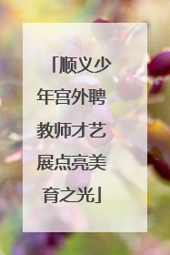 顺义少年宫外聘教师才艺展点亮美育之光