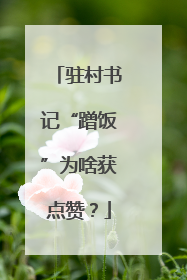 驻村书记“蹭饭”为啥获点赞？