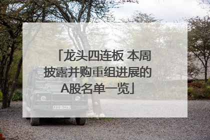 龙头四连板 本周披露并购重组进展的A股名单一览