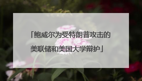 鲍威尔为受特朗普攻击的美联储和美国大学辩护