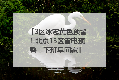 3区冰雹黄色预警！北京13区雷电预警，下班早回家