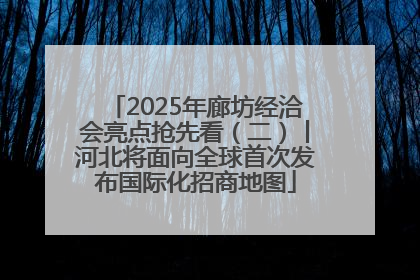 2025年廊坊经洽会亮点抢先看（二）丨河北将面向全球首次发布国际化招商地图