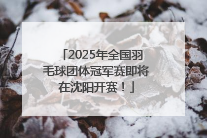 2025年全国羽毛球团体冠军赛即将在沈阳开赛！