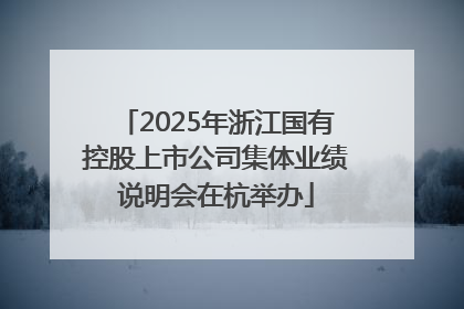 2025年浙江国有控股上市公司集体业绩说明会在杭举办