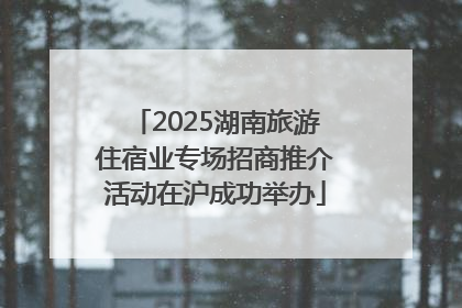 2025湖南旅游住宿业专场招商推介活动在沪成功举办