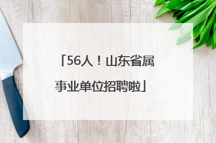 56人！山东省属事业单位招聘啦